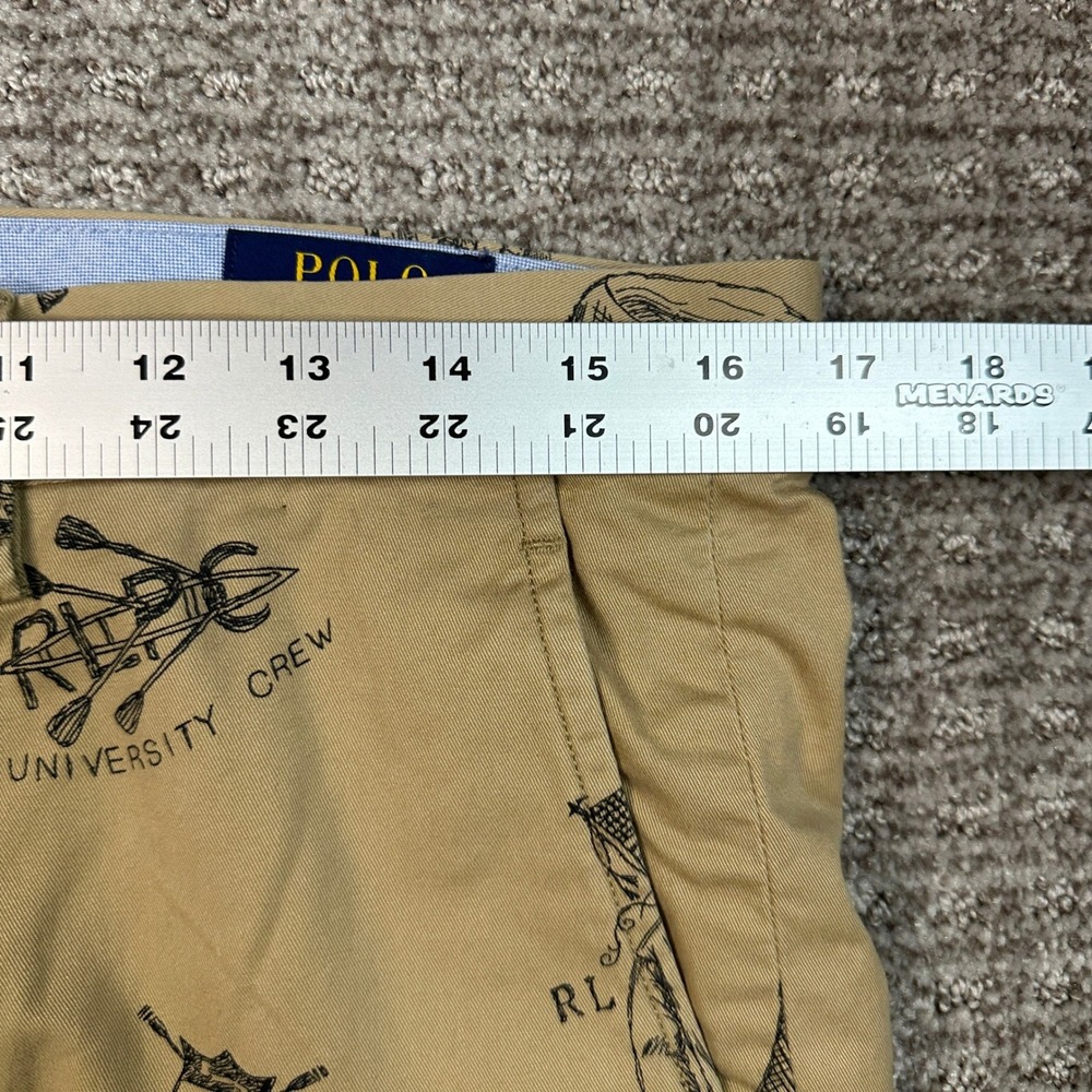 Polo Ralph Lauren Mens 32x30 Khaki Collegiate Graphic Print Straight Fit Chinos - Picture 5 of 9